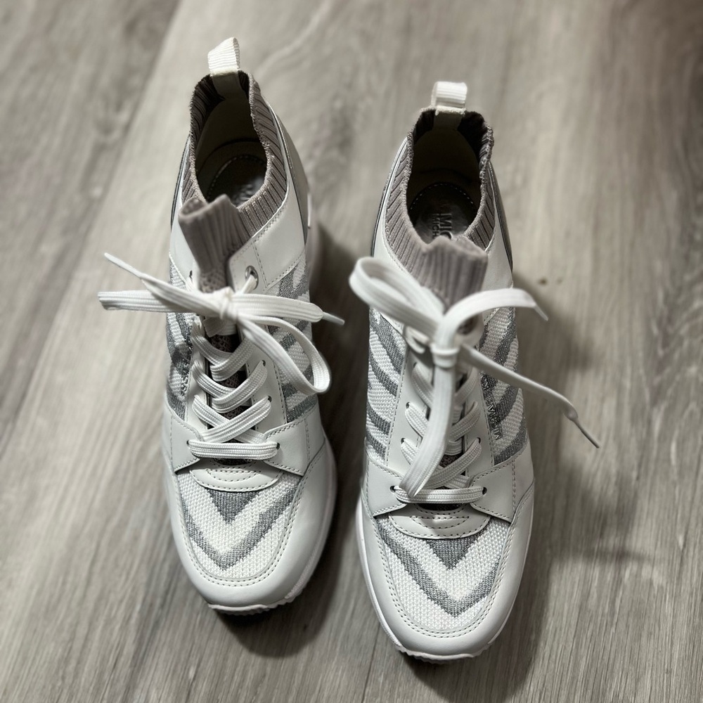 Michael Kors  Georgie Extreme White and Gray High-Top Sneakers